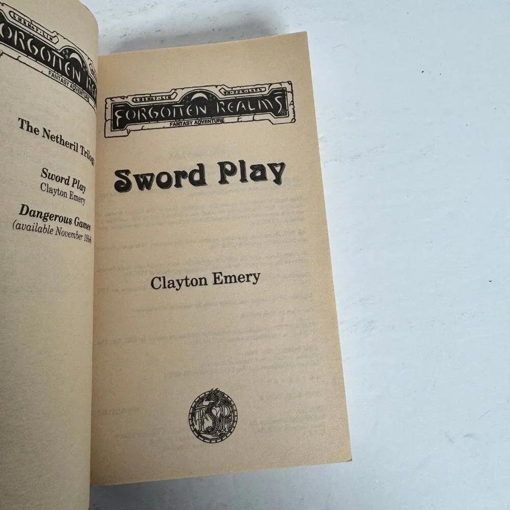 Sword Play Clayton Emery 1996‎ First Printing Forgotten Realms Fantasy TSR